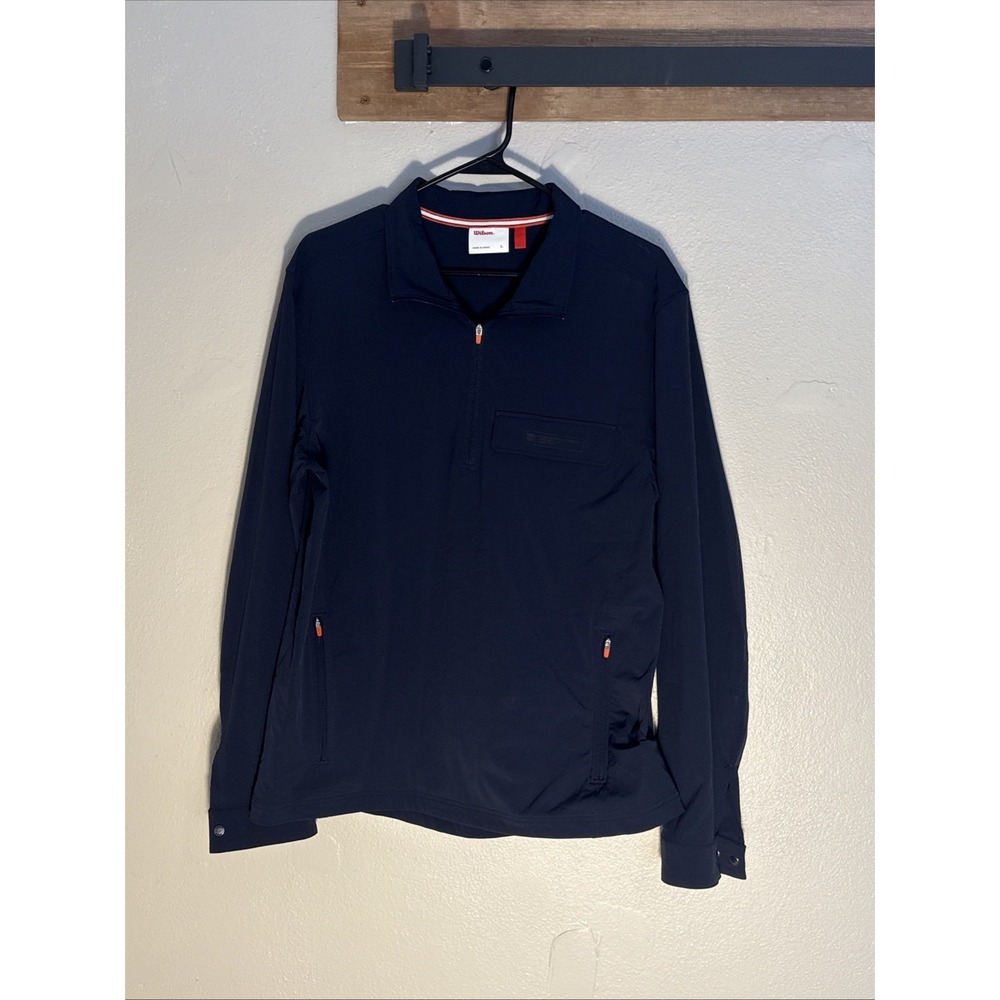 Wilson Performance Men's Large Stretch Half-Zip Jacket Pullover Zip Pockets‎